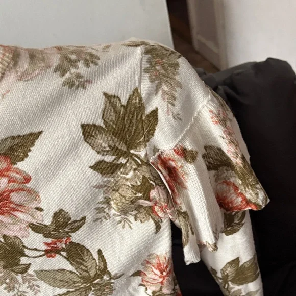 NWT  Anthropologie  Harlyn size S Floral Ruffle Women's Sweater $118 - Picture 5 of 6